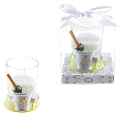 Champagne Bottle Poly Resin CANDLE Set