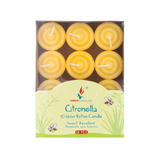 ''10-Hours 1.5'''' Citronella Votive CANDLES w/ Designer Box - 12-Pack - Choose Your Color(s)''