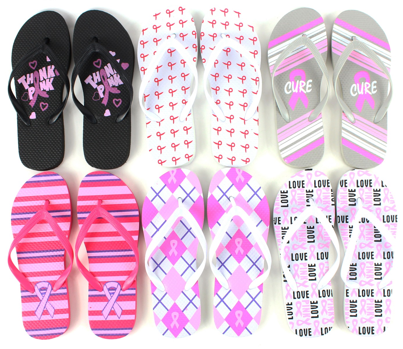 Women's Flip Flops - BREAST CANCER Awareness