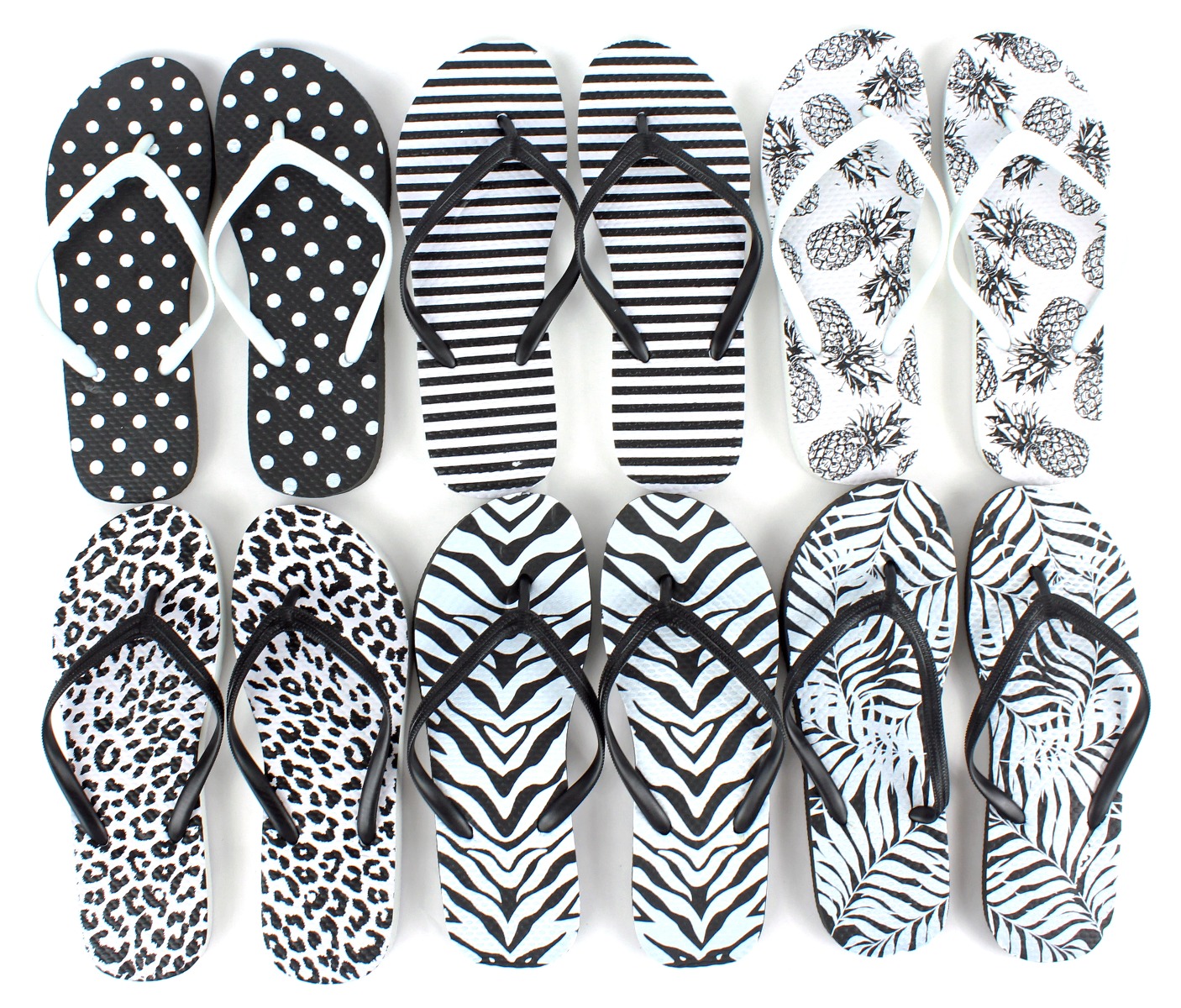 Women's FLIP FLOPS - Black & White