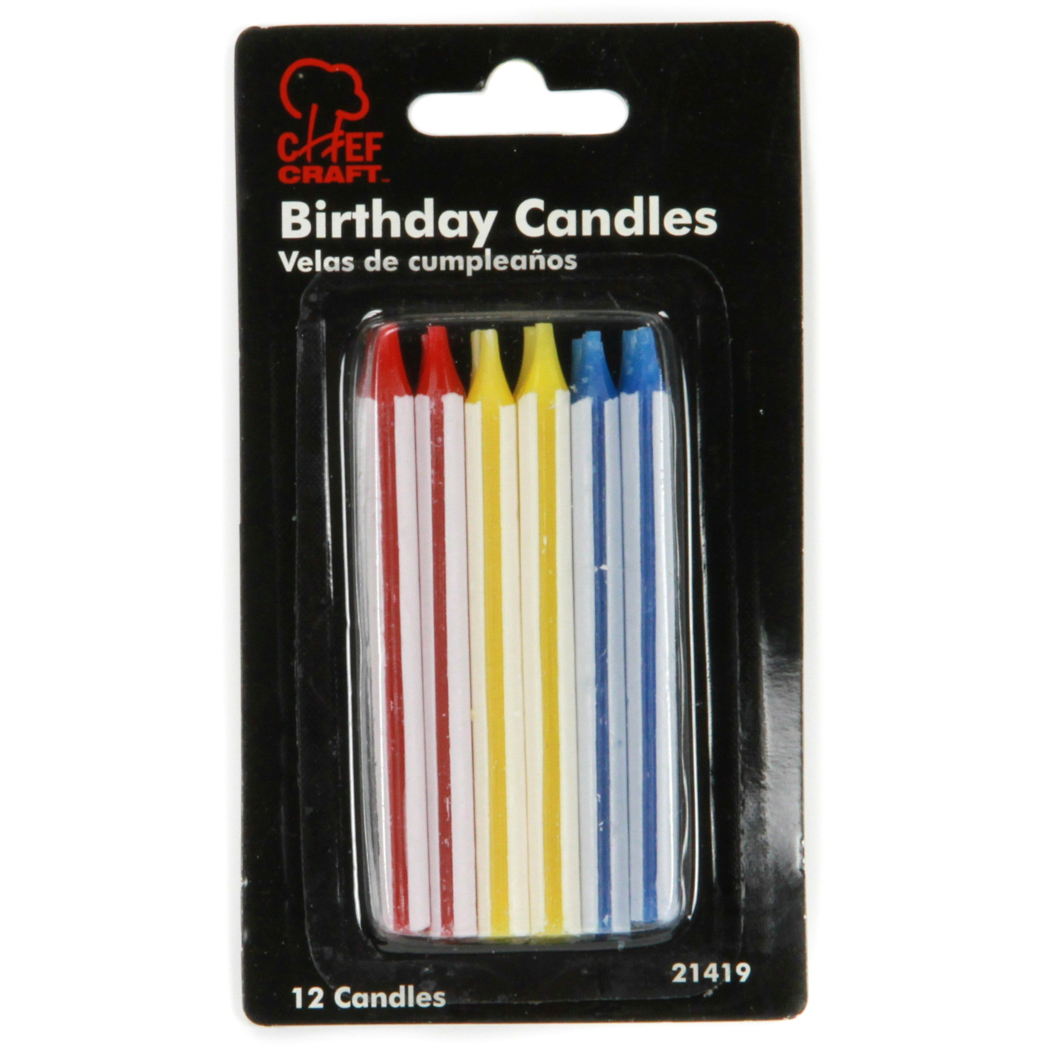 Large Birthday CANDLES - 12-Packs