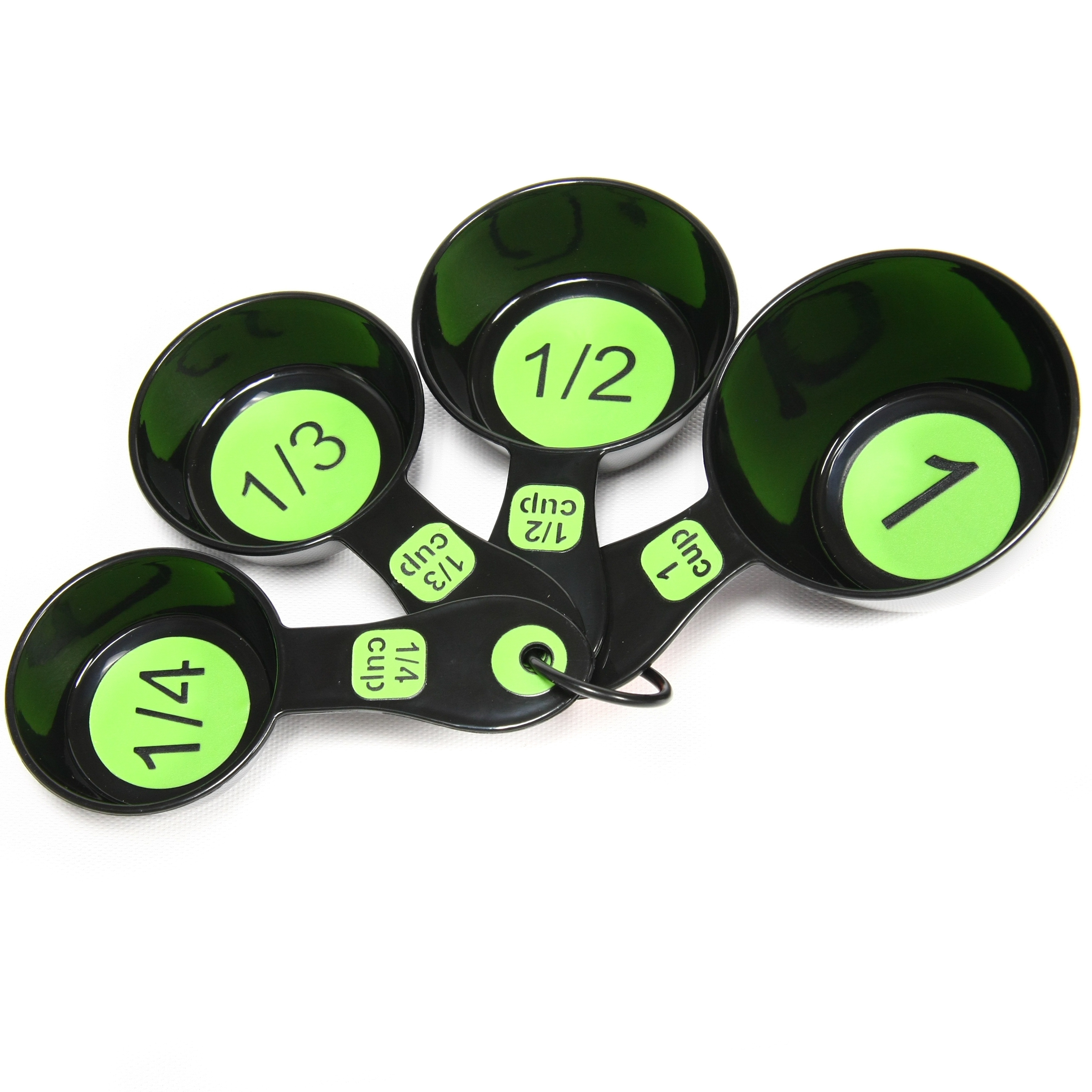 4 Piece Green Large Print Plastic MeasuRING Cup Sets