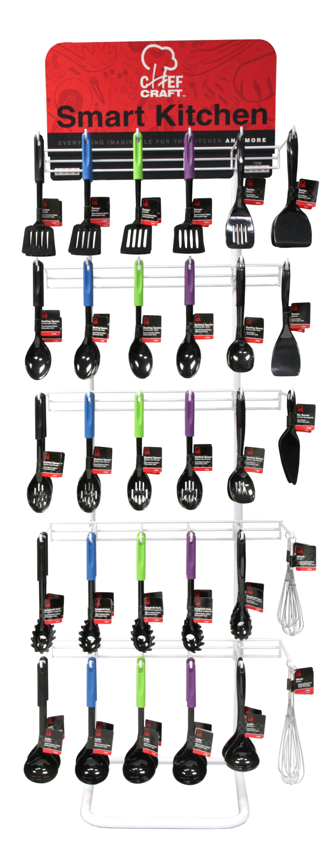 Kitchen Tools Assortment Rack in Floor Display