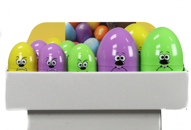 Assorted Easter Storage Eggs in Floor Display