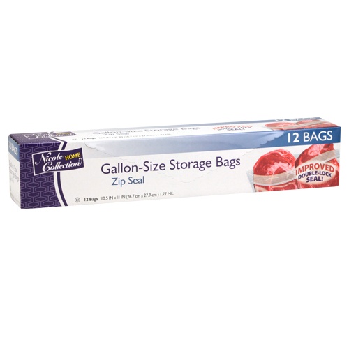 GALLON - Zip Seal Storage Bags - 12-Packs - Nicole Home Collection