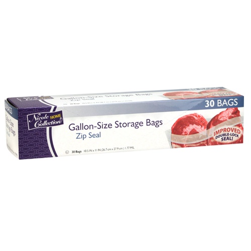 GALLON - Zip Seal Storage Bags - 30-Packs - Nicole Home Collection