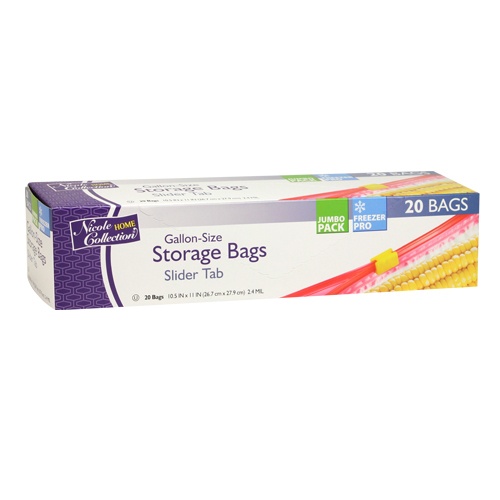 GALLON - Slide Tab - Freezer/Storage Bags - 20-Packs - Nicole Home Collection