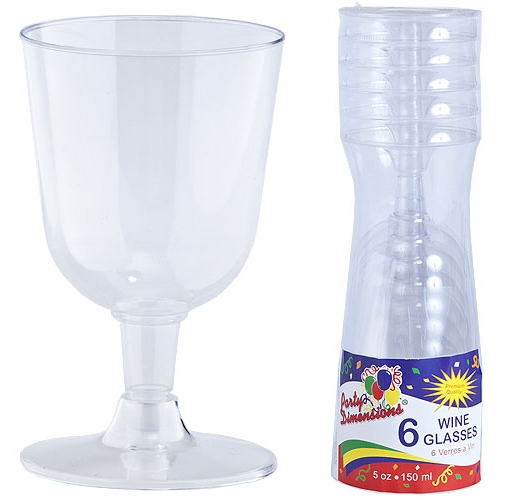 5 oz. 2-Piece Tulip Wine GLASS 6-Packs - Party Dimensions