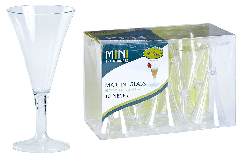 Mini Clear Plastic Martini GLASS - Lillian