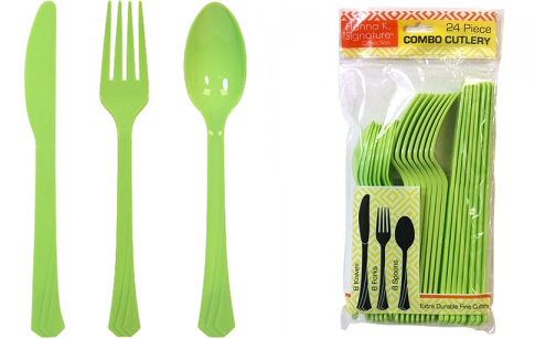 Lime Green Heavyweight Cutlery Combo 24-Packs - Hanna K. Signature