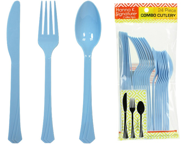 Light Blue Heavyweight Cutlery Combo 24-Packs - Hanna K. Signature