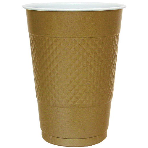 16 oz. Plastic Co-Ex Cup - GOLD - 50-Packs - Hanna K. Signature