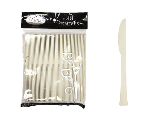 Sahara Plastic KNIVES Cutlery Bags by Lillian - 48-Packs