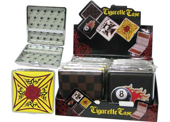 Biker Bar Leather Snap-Shut CIGARETTE Cases