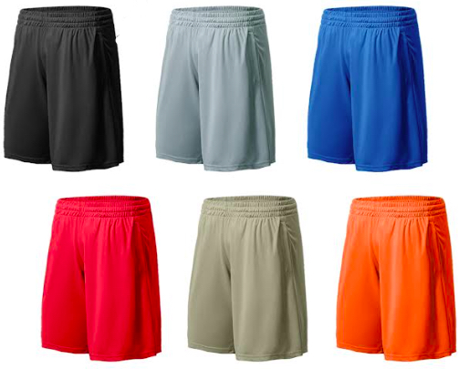 Men's Athletic Basketball SHORTS w/ Side CARGO Pockets -  Solid Assorted Colors