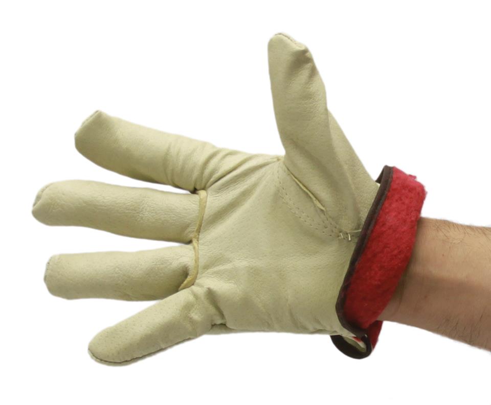 Jersey Lined Cowgrain LEATHER Driver Gloves w/ Keystone Thumb - Size: Large