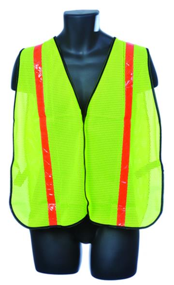 Mesh Safety VESTs w/ Reflector Strips - General Purpose - Green - One Size Fits Most