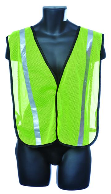 Mesh Safety VESTs w/ Reflector Strips - General Purpose - Green - One Size Fits Most