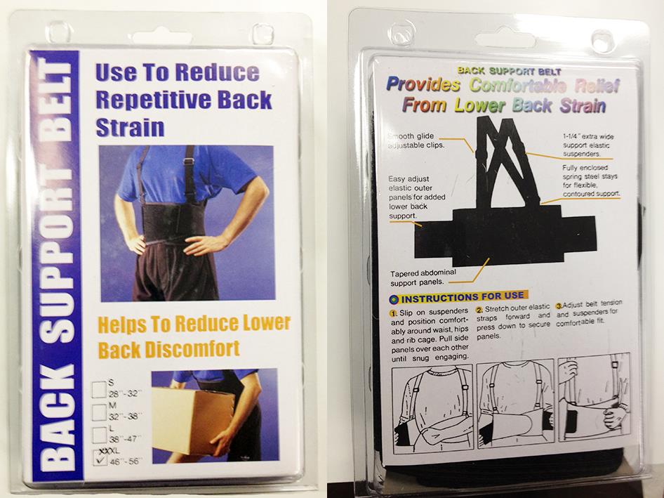 Back Support BELT Braces w/ Suspenders - Size: 2XL