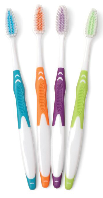 Freshmint Adult Rubber HANDLE Nylon Toothbrushes