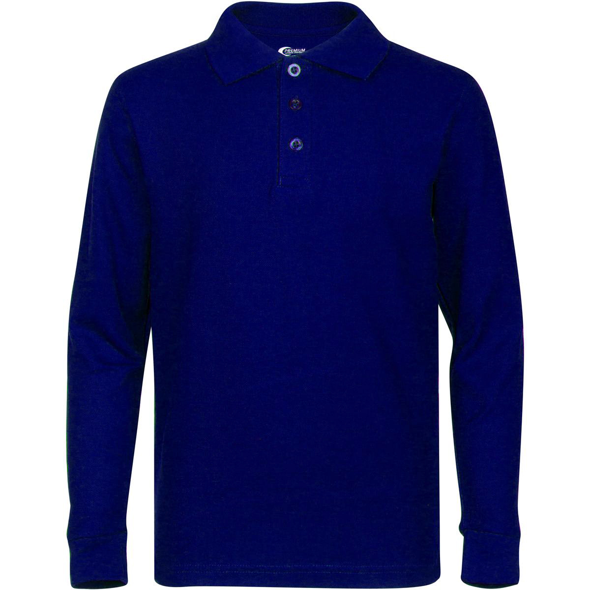 Boy's SCHOOL UNIFORM Long-Sleeve Shirts - Royal Blue - Choose Your Sizes (3/4-18/20)