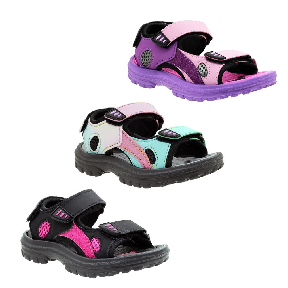 Girl's Two Tone Rio SANDALS w/ Soft Textured Footbed - Choose Your Color(s)