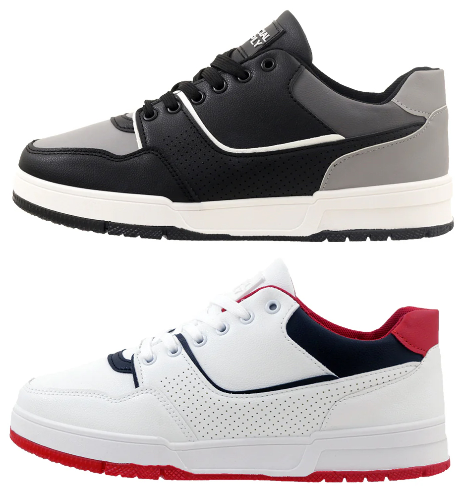 Men's Low Top Basketball SNEAKERS w/ Contrast Trim