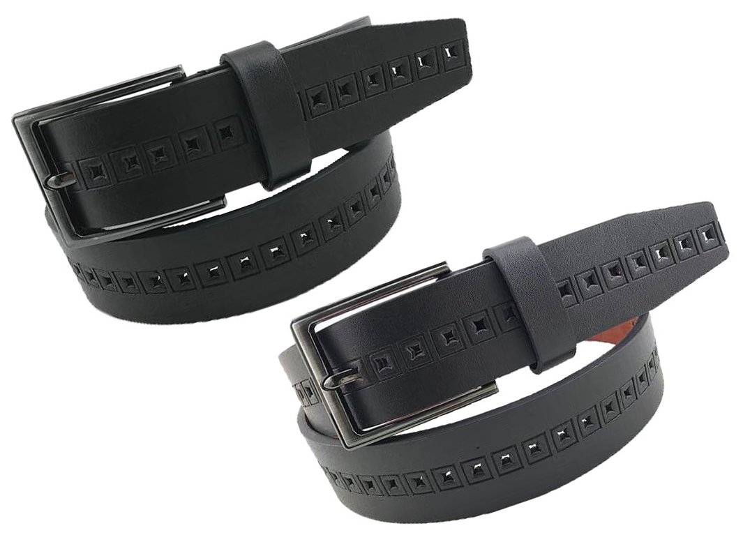 Men's Genuine Leather BELTs w/ Square Holes - Sizes 32-46