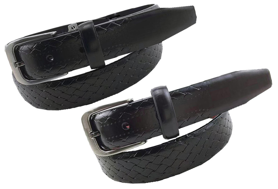 Men's Genuine Leather BELTs w/ Woven Imprint - Sizes 32-46