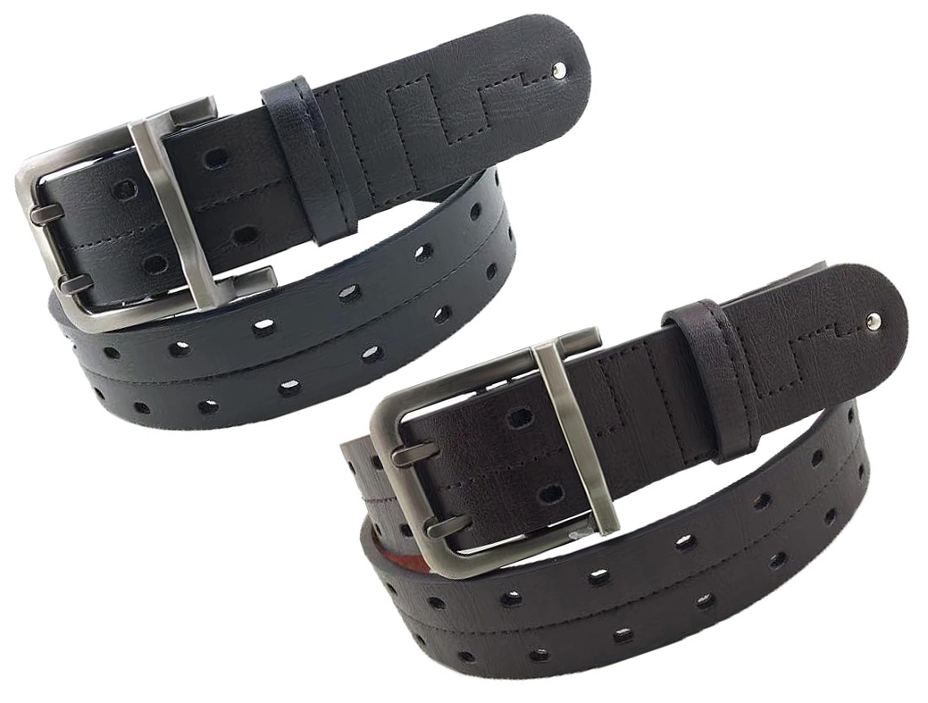 Men's Genuine LEATHER Dual Hole Belts - Sizes 32-46