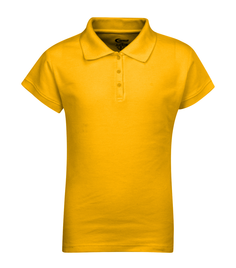 Junior Ladies School Uniform Short Sleeve POLO SHIRTs - Gold - Choose Your Sizes (Small-2X)