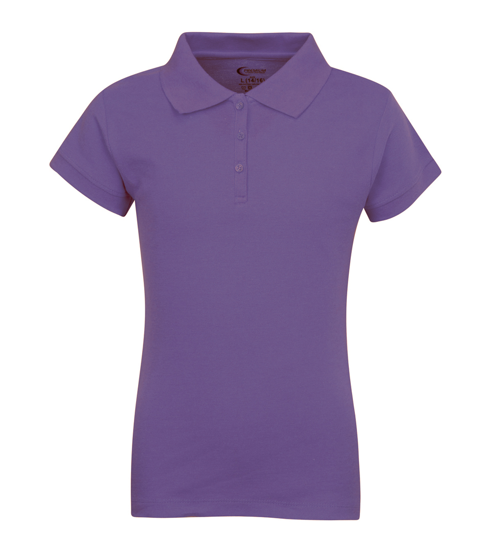 Junior Ladies School Uniform Short Sleeve POLO SHIRTs - Purple - Choose Your Sizes (Small-2X)