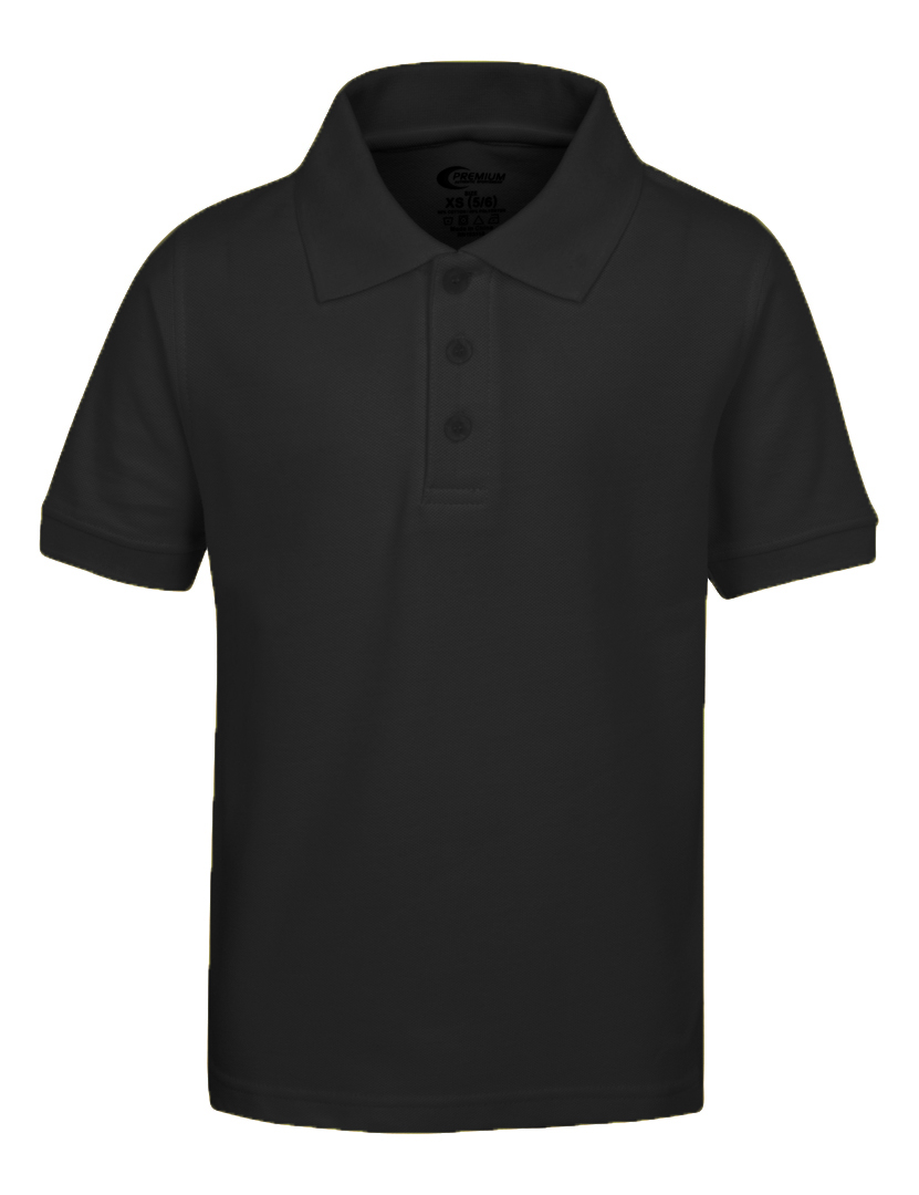 Boy's SCHOOL UNIFORM Short Sleeve Polo Shirts - Black - Choose Your Sizes (2T-18/20)