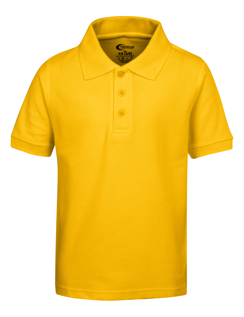 Boy's SCHOOL UNIFORM Short Sleeve Polo Shirts - Gold - Choose Your Sizes (2T-18/20)