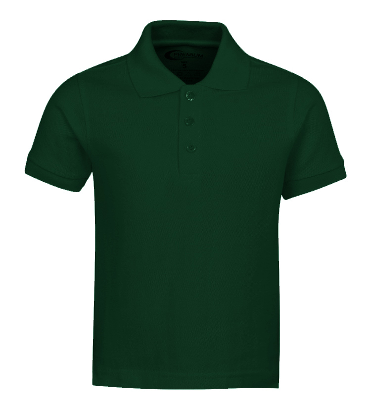 Boy's School Uniform Short Sleeve POLO SHIRTs - Hunter Green - Choose Your Sizes (2T-18/20)