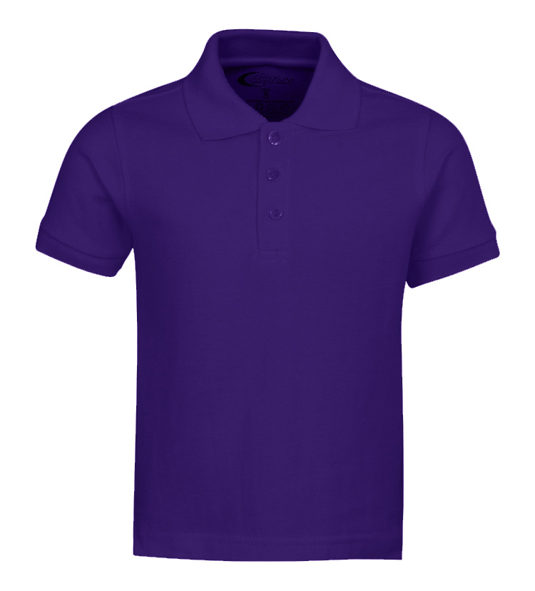 Boy's School Uniform Short Sleeve POLO SHIRTs - Purple - Choose Your Sizes (2T-18/20)