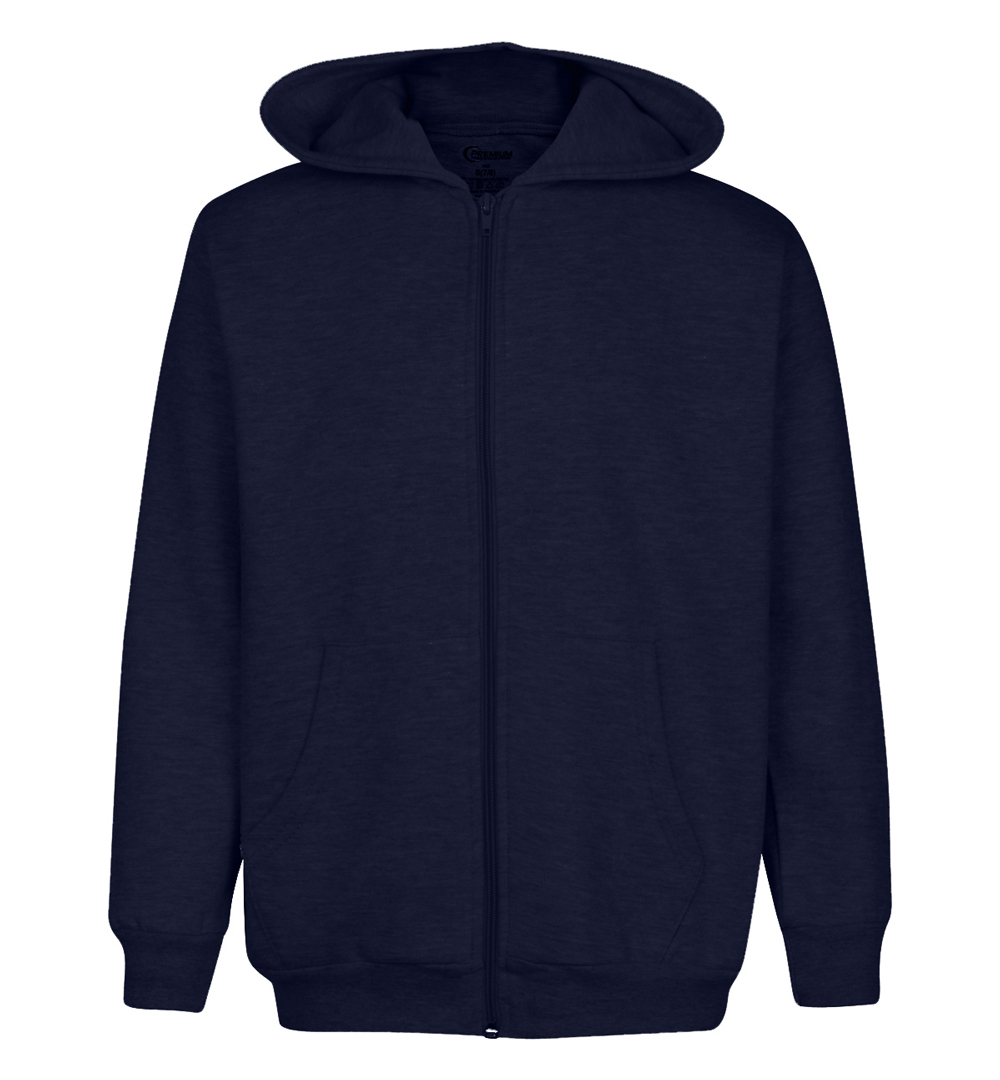 Boy's & Girl's Zippered Hoodies - Navy Blue - Choose Your Sizes (3/4-18/20)