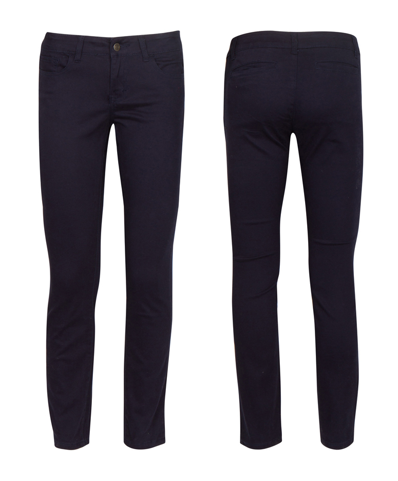 Junior Ladies Active Flex School Uniform Skinny Trousers- Navy Blue - Choose Your Sizes (1-13)