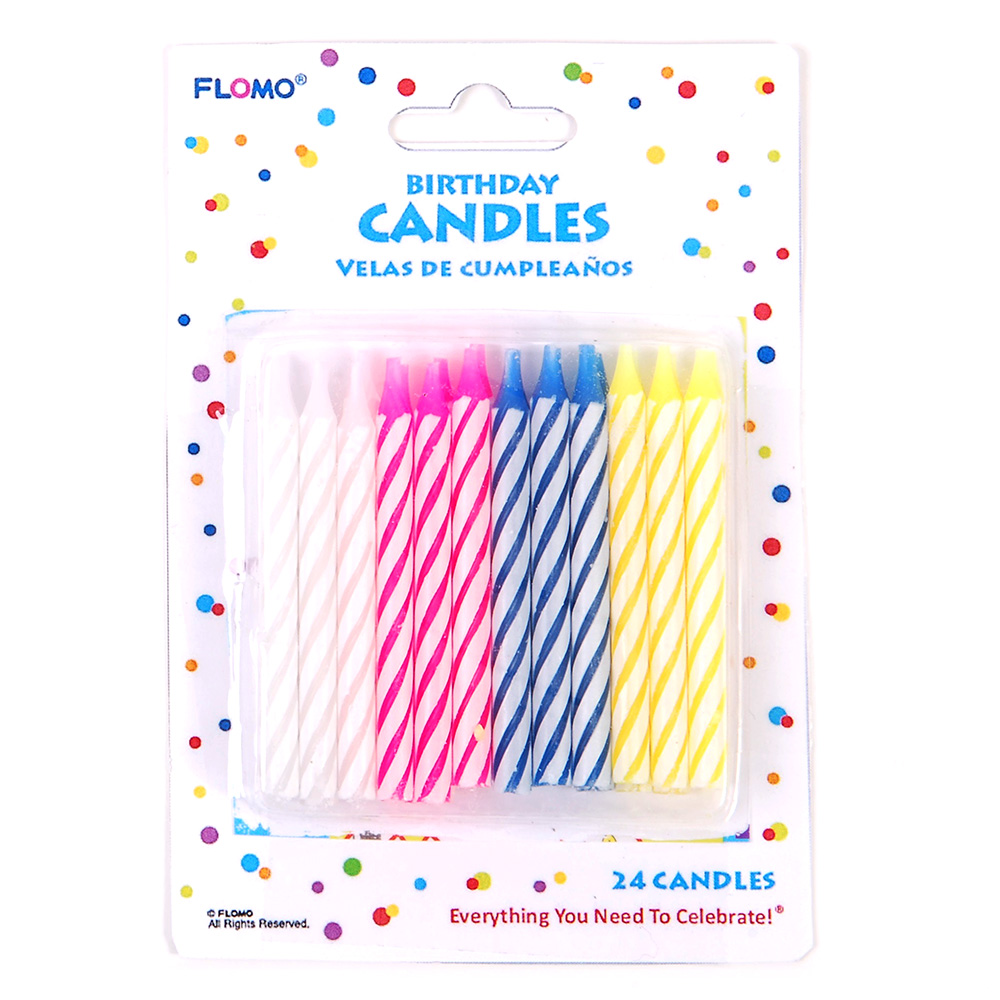 Happy Birthday SPIRAL Candles - 24-Packs