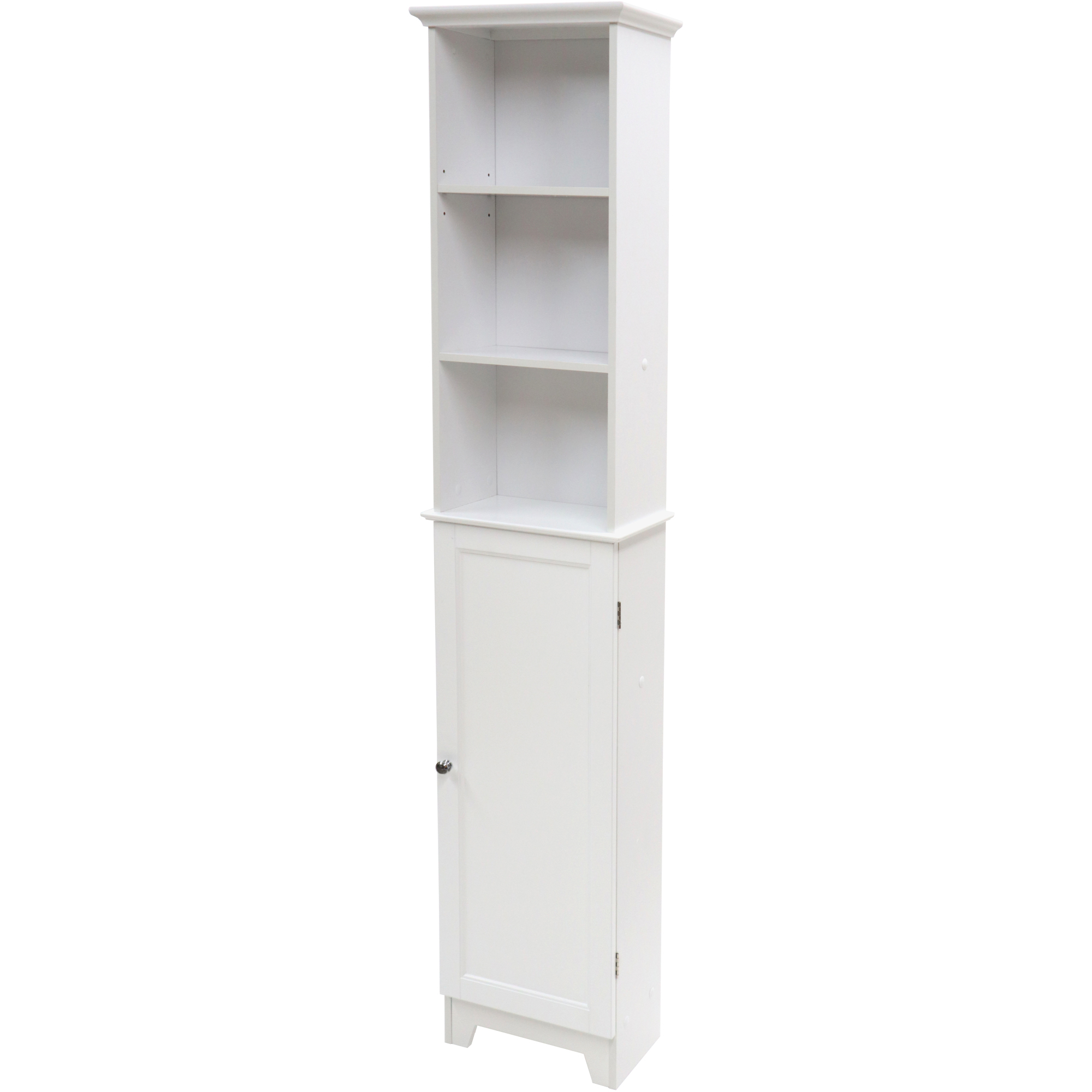 Shaker Style Tall Floor Shelf w/ Lower Cabinet