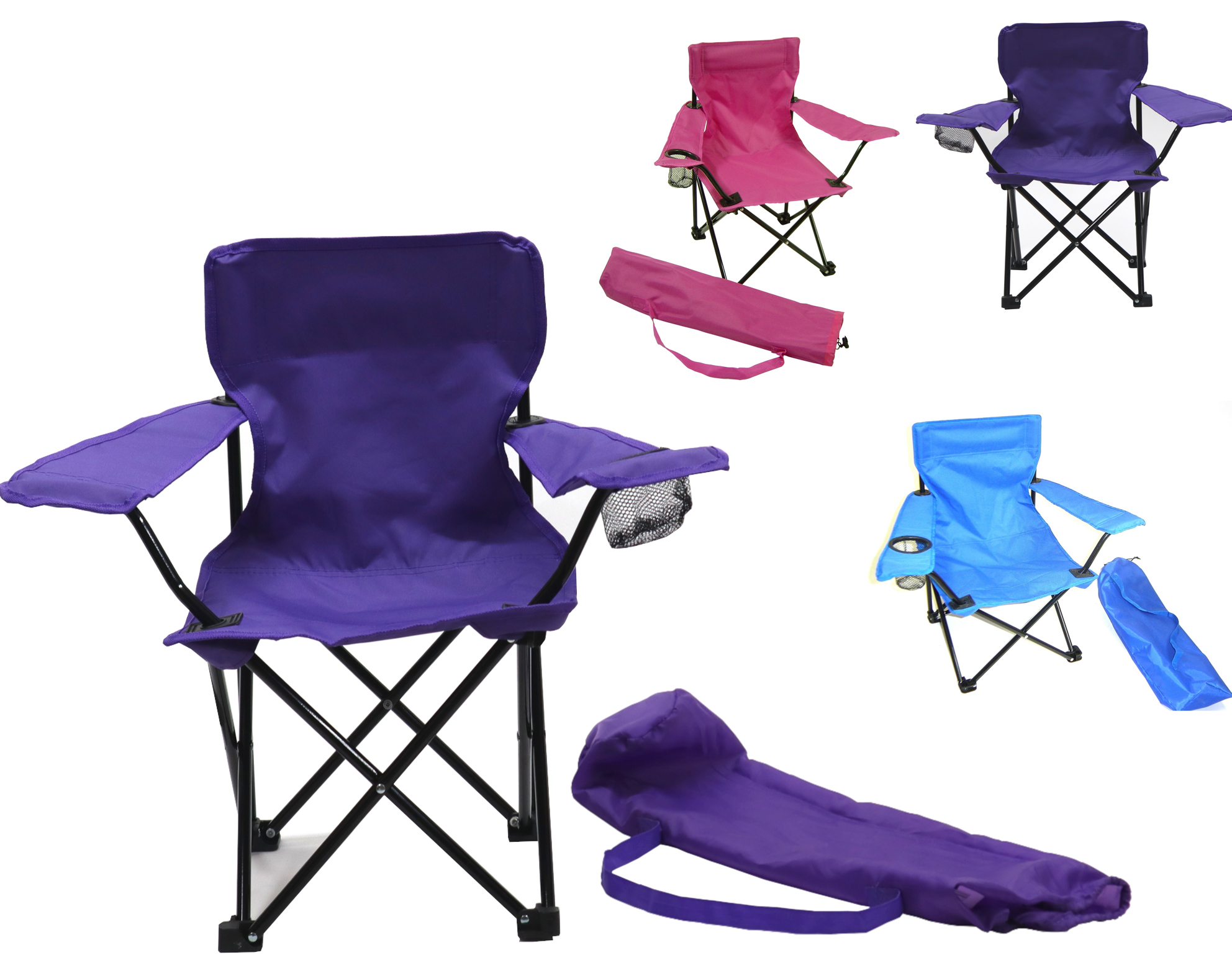 Beach Baby Children's Folding Camp Chairs w/ Matching Tote BAG - Choose Your Color(s)