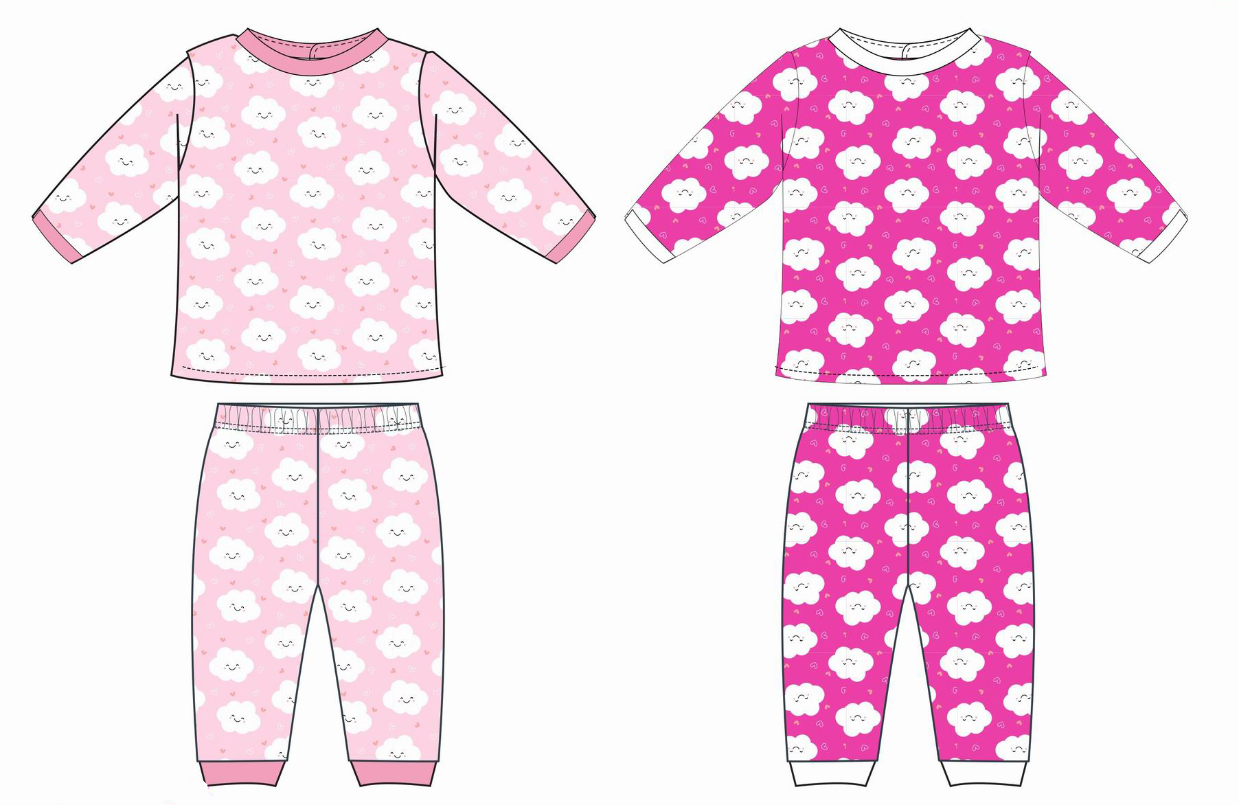 Cloud print pajamas hot sale