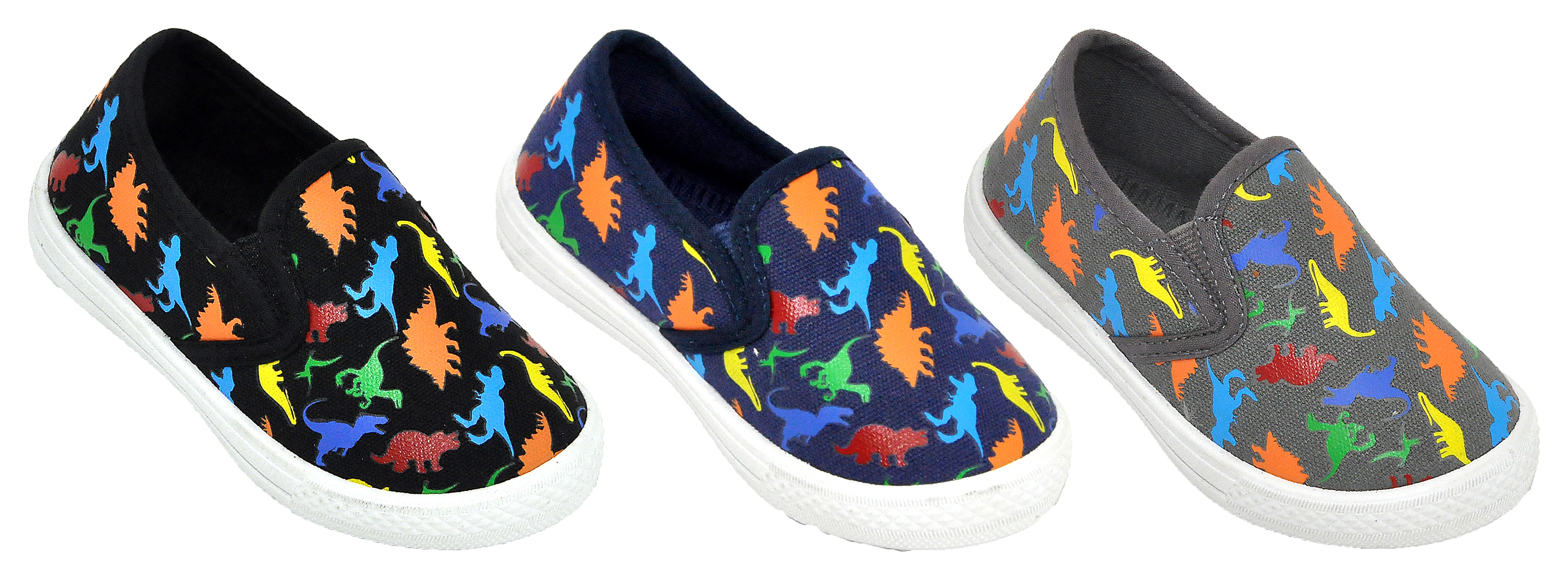 Toddler Slip-On SNEAKERS - Neon Dinosaur Prints