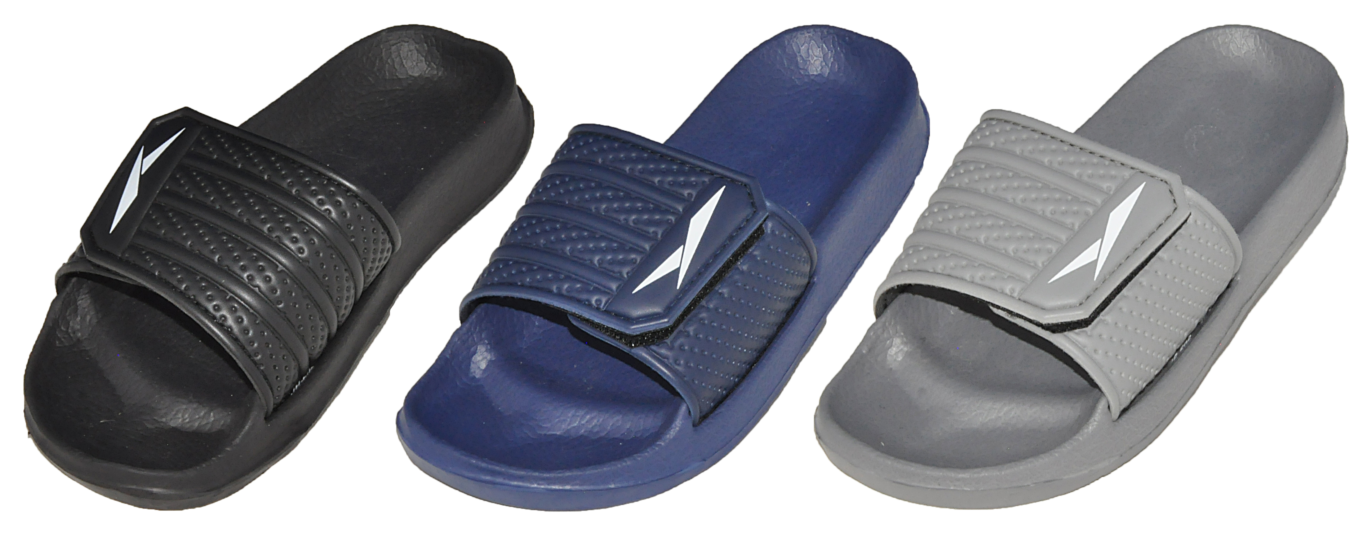 Boy's Athletic Barbados Slide SANDALS w/ Ribbed Velcro Strap