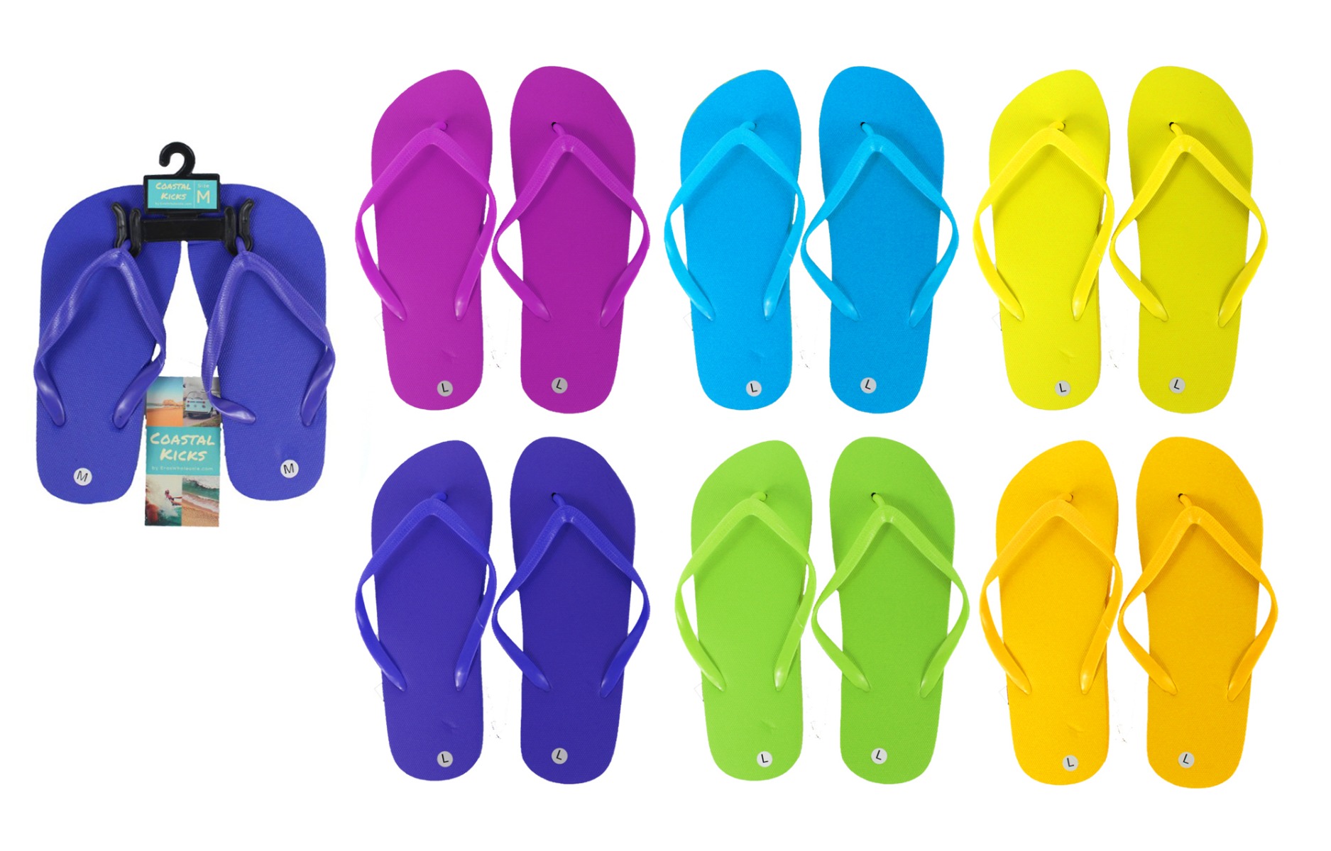 Coastal Kicks Women's FLIP FLOPS - Solid Colors