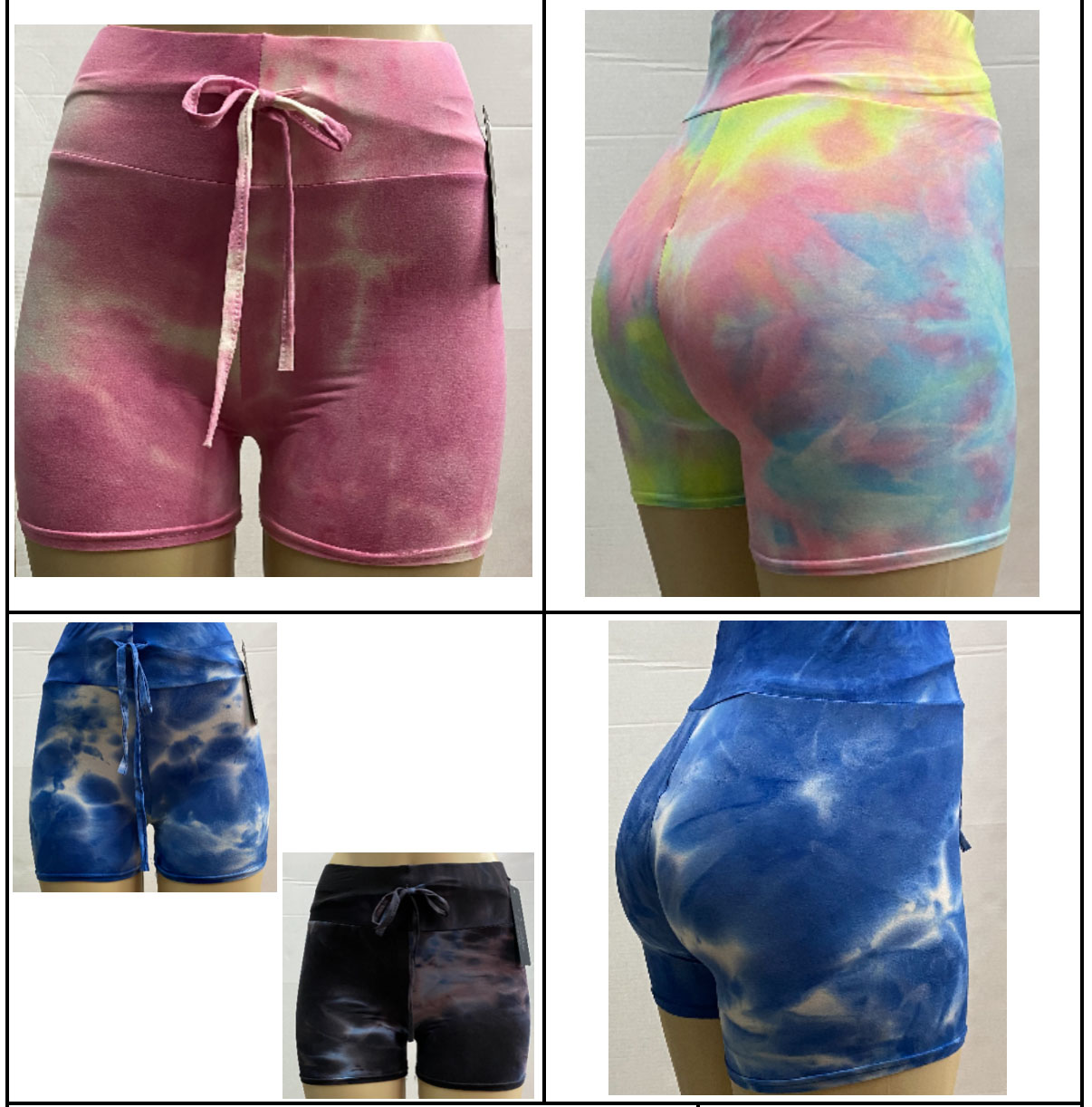 Women's 4-Way Stretch Performance SHORTS w/ Tie-Dye Print