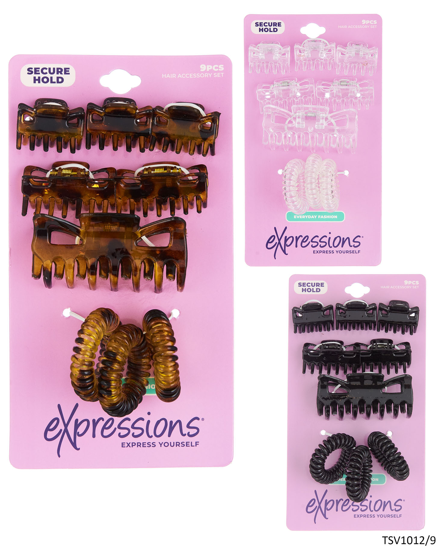 9 PC. HAIR CLIP & HAIR Coil Set