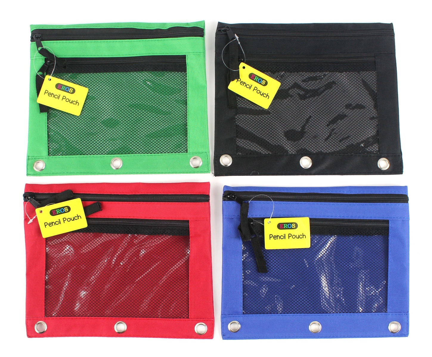 3-Ring Pencil Pouches w/ Mesh Window - Choose Your Color(s)