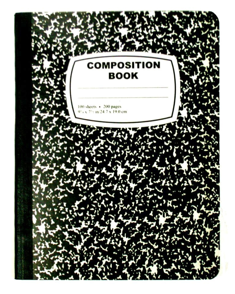 ''100-Sheet Composition Marbled NOTEBOOKs - Soft Cover, Wide Ruled''