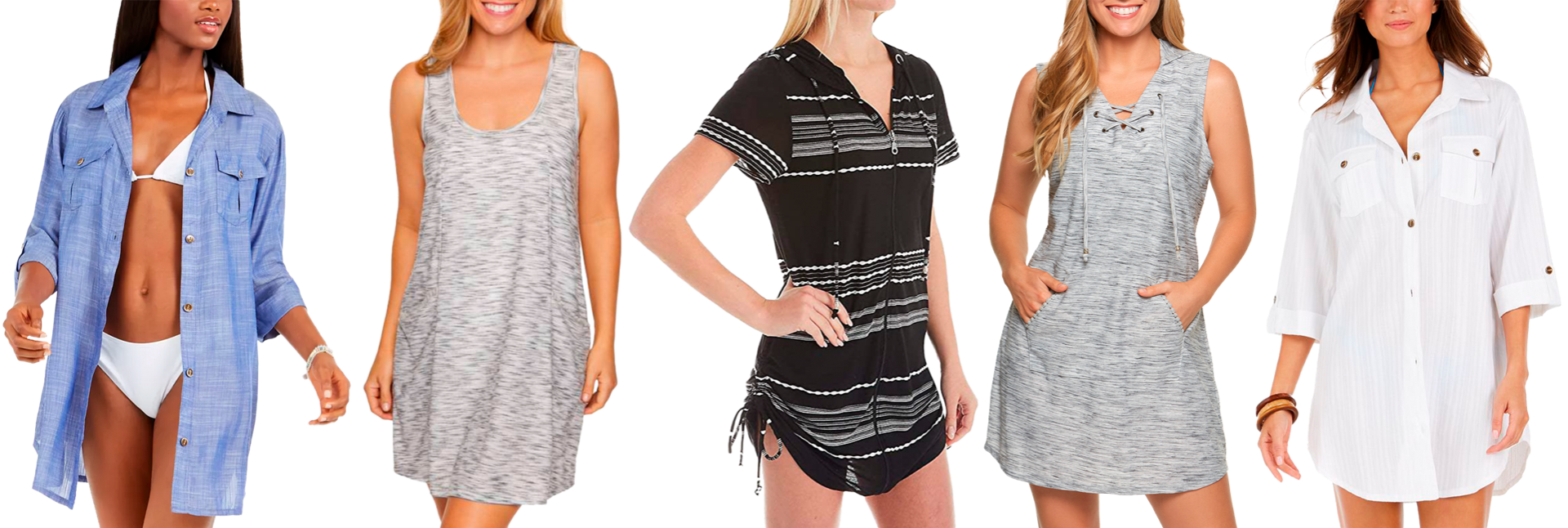 ''Women's Fashion Button-Down & Slip-On Cover-Ups - DENIM, Heathered, & Solid Print - Sizes Small-XL''